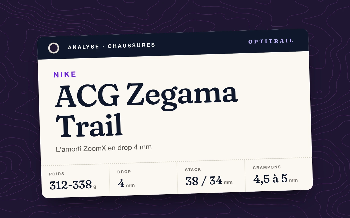 Nike ACG Zegama Trail : l'amorti ZoomX en drop 4 mm
