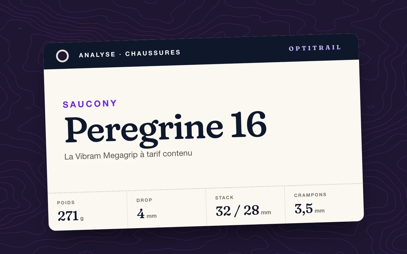 Saucony Peregrine 16 : la Vibram Megagrip à tarif contenu